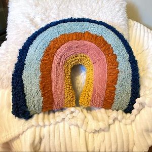 Boho Rainbow Pillow Pink Blue Yellow Orange